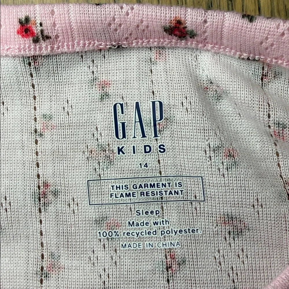 Gap Girls Pink Ditsy Floral Print 2-Piece Long Sleeve Pajama Set Size 14 - Picture 7 of 8